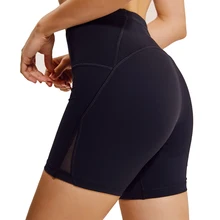 Шорты для йоги женские плотные однотонные Высокая талия беговые фитнес-шорты сетки дышащая быстросохнущая спортивные шорты