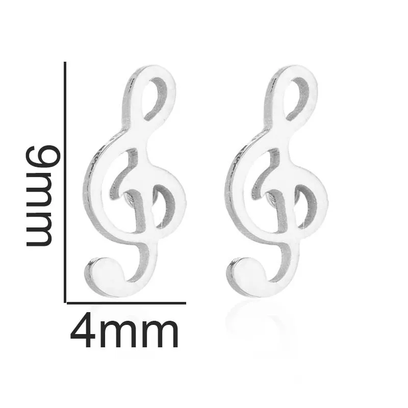 Oly2u Punk Night Bar Wine Cup&Music Note Earings Stainless Steel Funny Game Pad Studs Earrings for Women Kids Accessories