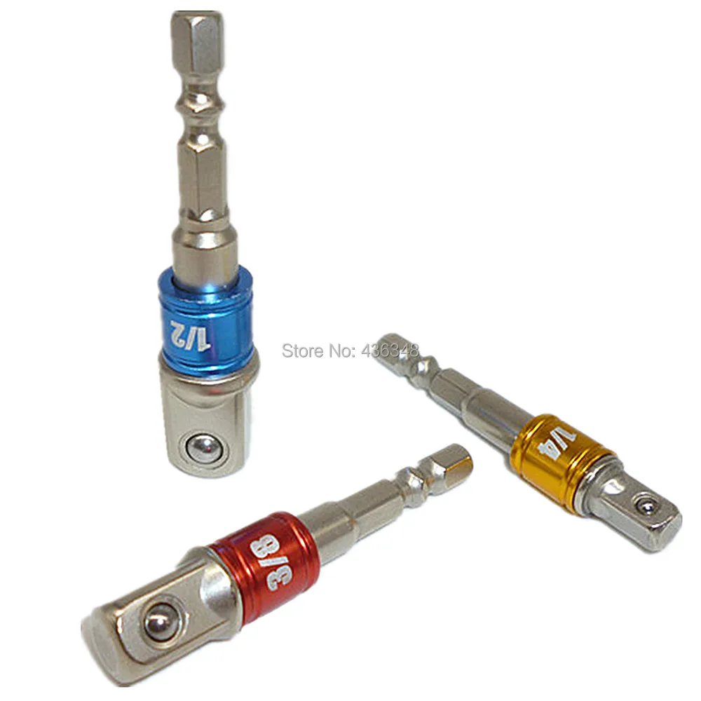 3pcs Impact Driver Hex Drill Power Bit Socket Drive Adaptor Exension