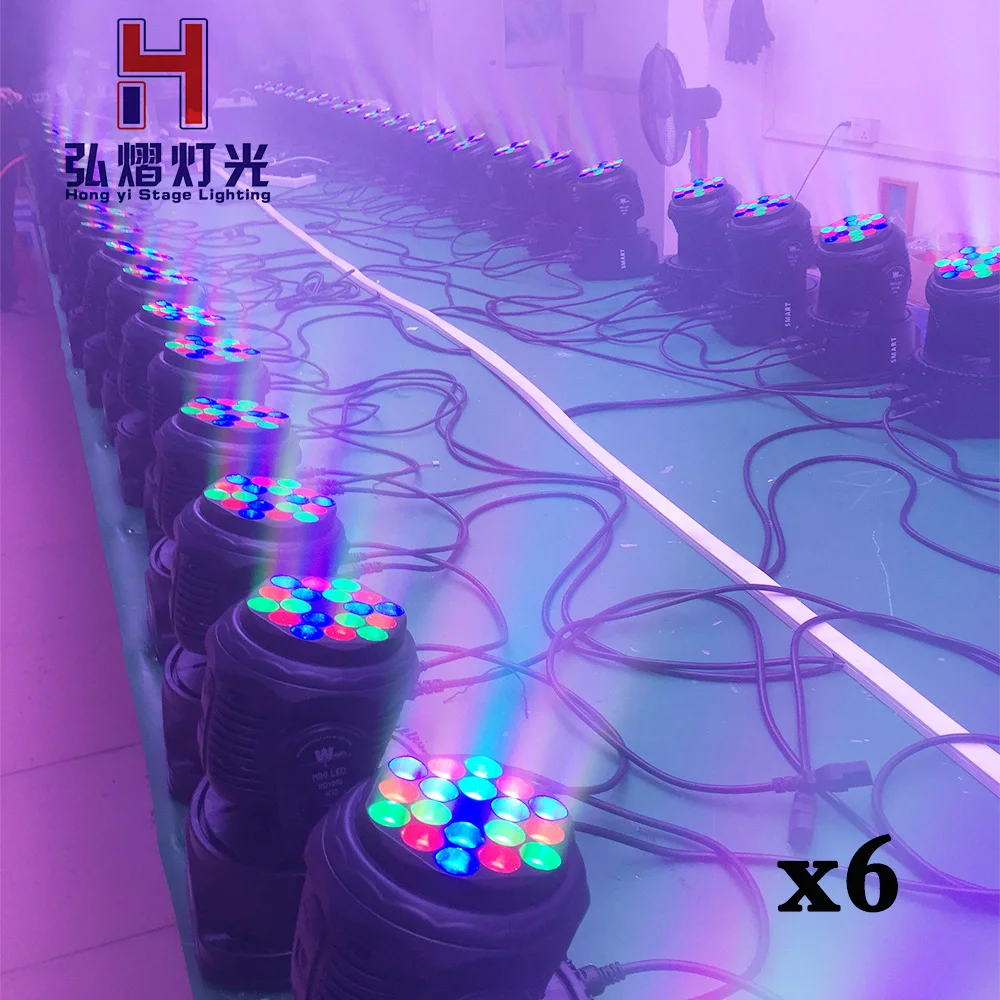 

6pcs/lot LED Beam Moving Head Light RGB 18x3W Perfect for Mobile For Event Disco Party Stage Lighting