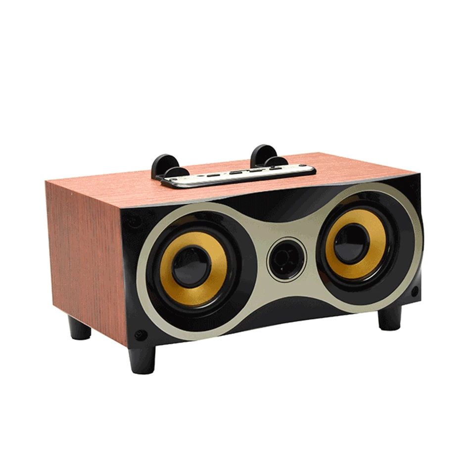 Retro Wood Wireless Mini Bluetooth Speaker Portable Subwoofer Bluetooth Hifi Sound System Music Desktop Home Acoustics Speaker