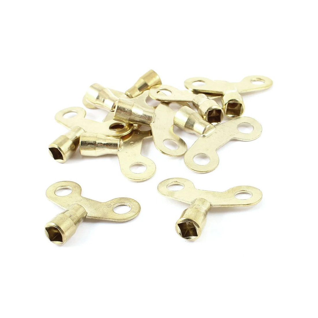 DHDL Household Gold Tone Metal Faucet Water Tap Key 6 4 x 6 4mm 10 pcs