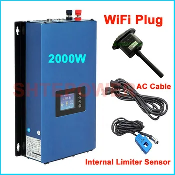 

4pcs 2000w on grid tie solar inverter dc 45-90v input to single phase ac 190-260v output with limiter sensor and wifi plug