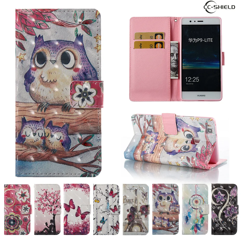 Флип-чехол для Huawei P9 Lite P9Lite VNS-L21 VNS-L31 3D кожаный чехол телефона P 9 VNS L21 L31 L01 L53 capa |