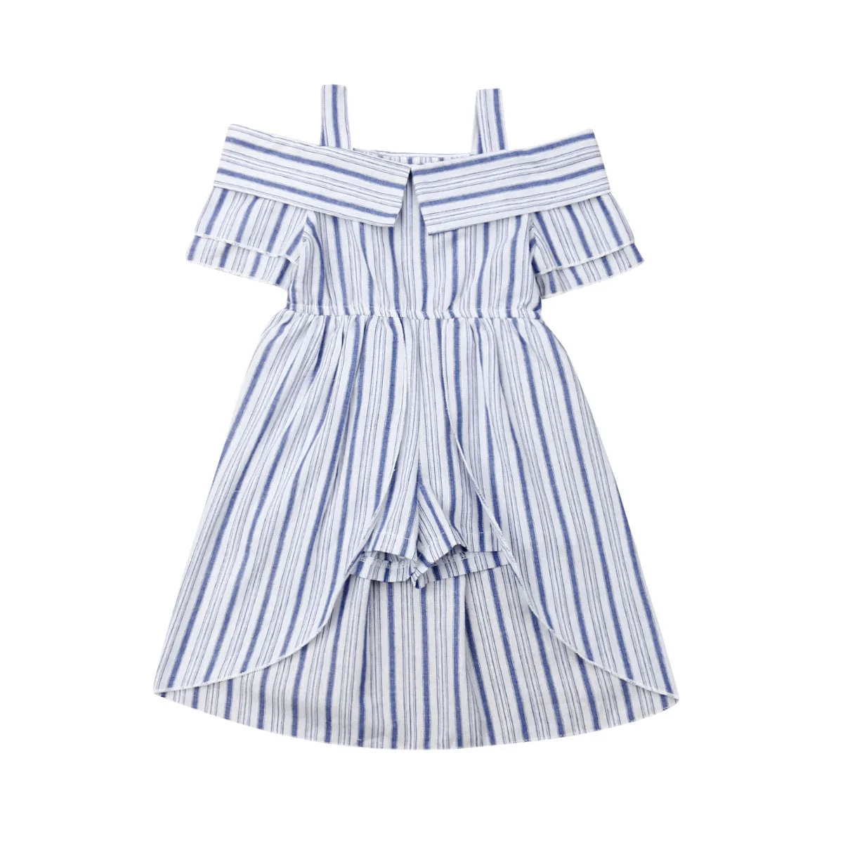 

FOCUSNORM Toddler Kids Baby Girl Dress Summer Short Sleeve Stripe Dress Romper Jumpsuit Adorable Outfit Clothes 2-6Years