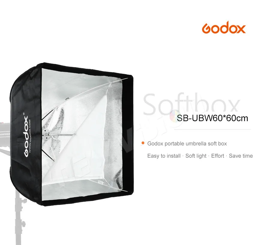 Godox 60x60 см портативный прямоугольный Зонт софтбокс SB-UE 60x60 см/2" x 24" с креплением Bowens для Speedlite