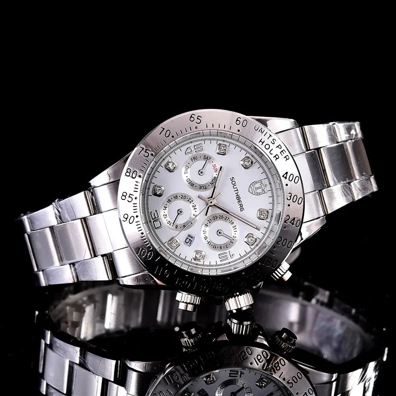 Топ люксовый бренд WINNER черные часы мужские повседневные мужские часы бизнес спортивные военные часы из нержавеющей стали - Цвет: Белый