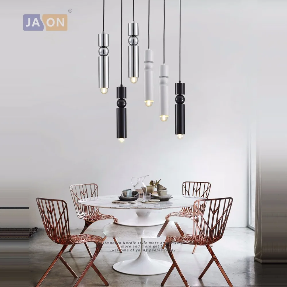 

LED Nordic Iron Black White Chrome Golden LED Lamp LED Light.Pendant Lights.Pendant Lamp.Pendant light For Dinning Room Foyer