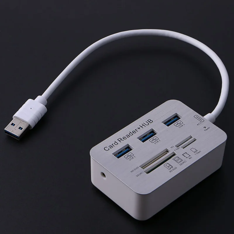USB 3,0 концентратор 3 порта USB интерфейс+ кардридер комбинированный разветвитель комбинация Высокое качество USB комбинированный кардридер