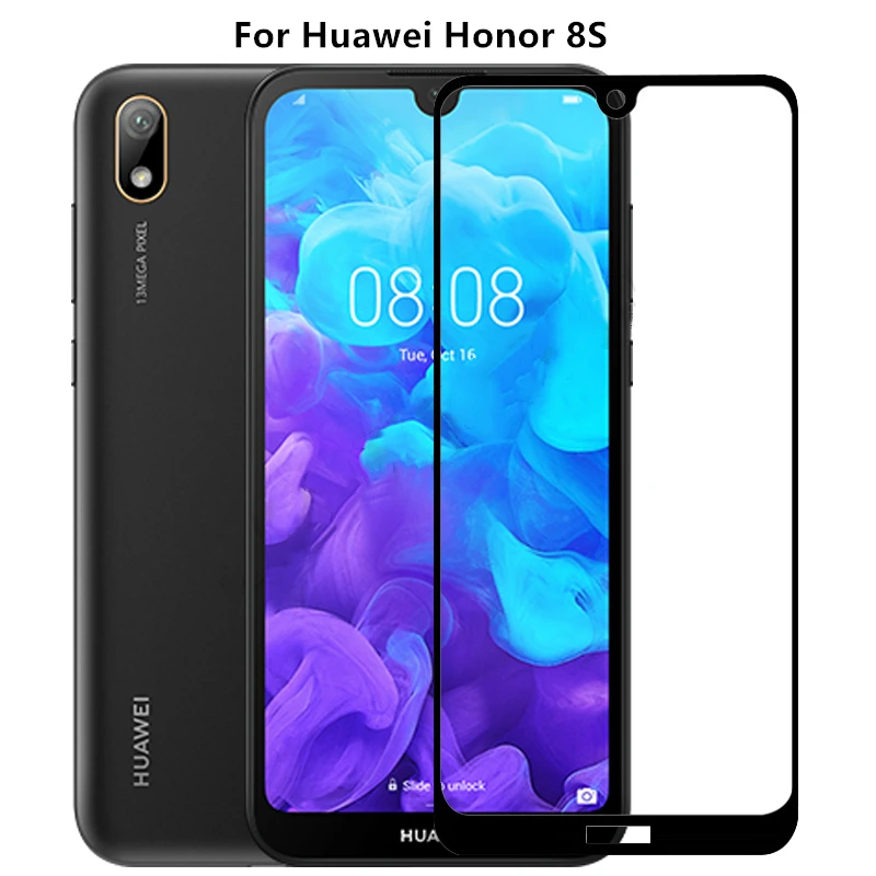 Защитное стекло для экрана Huawei Honor 8S 2 шт. полное покрытие клеем Защитная пленка