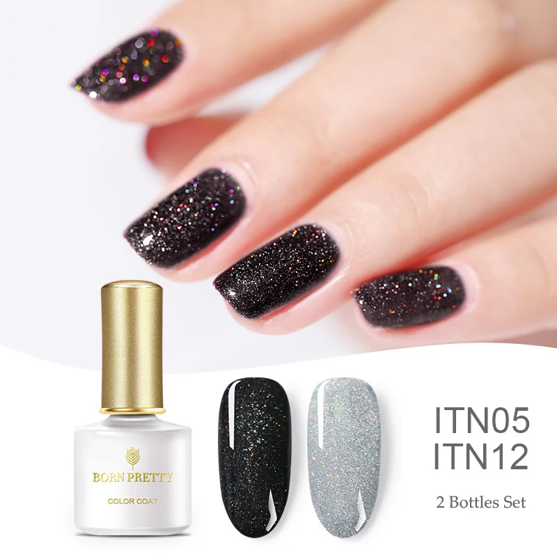 Set 5 Born pretty, голографическая гель для ногтей с блестками лак 6 мл Сияющий Блестящий впитывающий УФ-гель лак для ногтей Светодиодный УФ-лампа - Цвет: Set 5