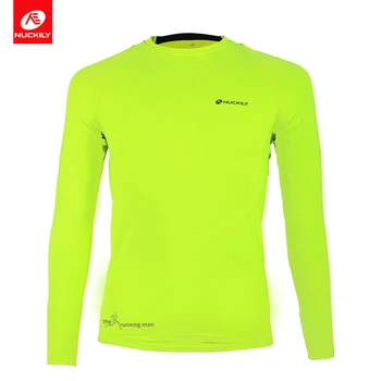 

NUCKILY Long Sleeve Cycling Jersey Running Shirts Professional Sport Wear Compression Shirt For Men MH010
