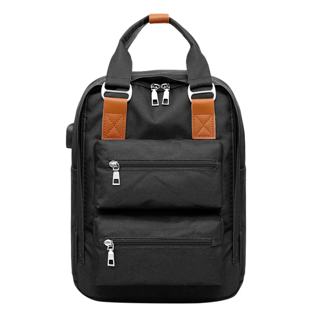 Женские туфли большого Ёмкость Портативный на плечо в простом стиле однотонные Цвет Чемодан набор для хранения пакет, сумка для путешествия с разъем для зарядки - Цвет: Black