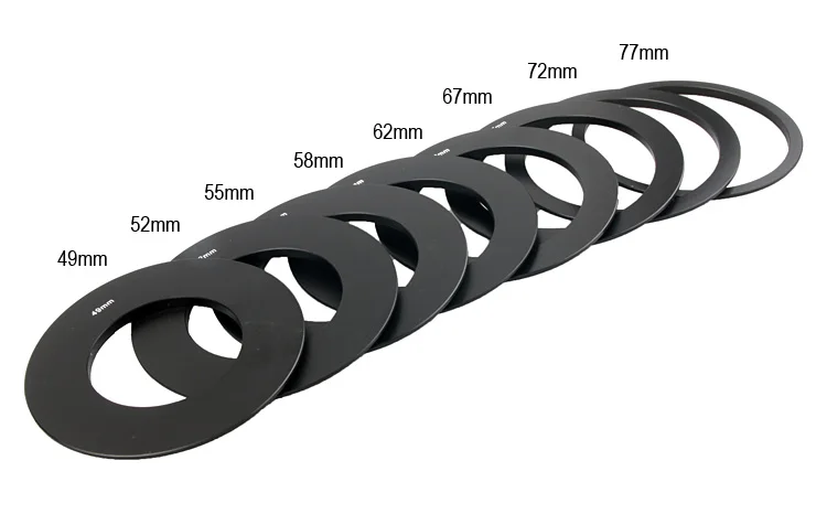 10 шт. 49/52/55/58/62/67/72/77/82 мм камера Переходники объективов металлическое кольцо для серии P градиент площадь фильтр Держатель