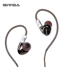 SIVGA SM001 двойные драйверы Проводные спортивные наушники Hi-Fi Стерео шумоподавление наушники с 3 сменными насадками+ 2 съемных MMCX