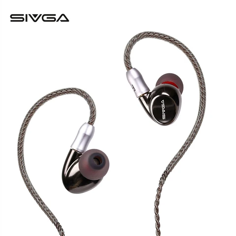 Drivers com Fio Estéreo com Cancelamento de Ruído Fones de Ouvido Esportivos com 3 Bicos + 2 Sivga Dual Hi-fi Substituir Destacável Mmcx Sm001