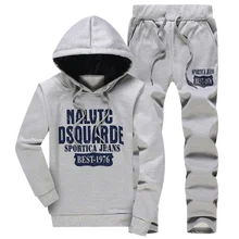 Fall 2017 new men s fashion boutique printing slim leisure hoodies Sweatshirts casual pants Male Sets
