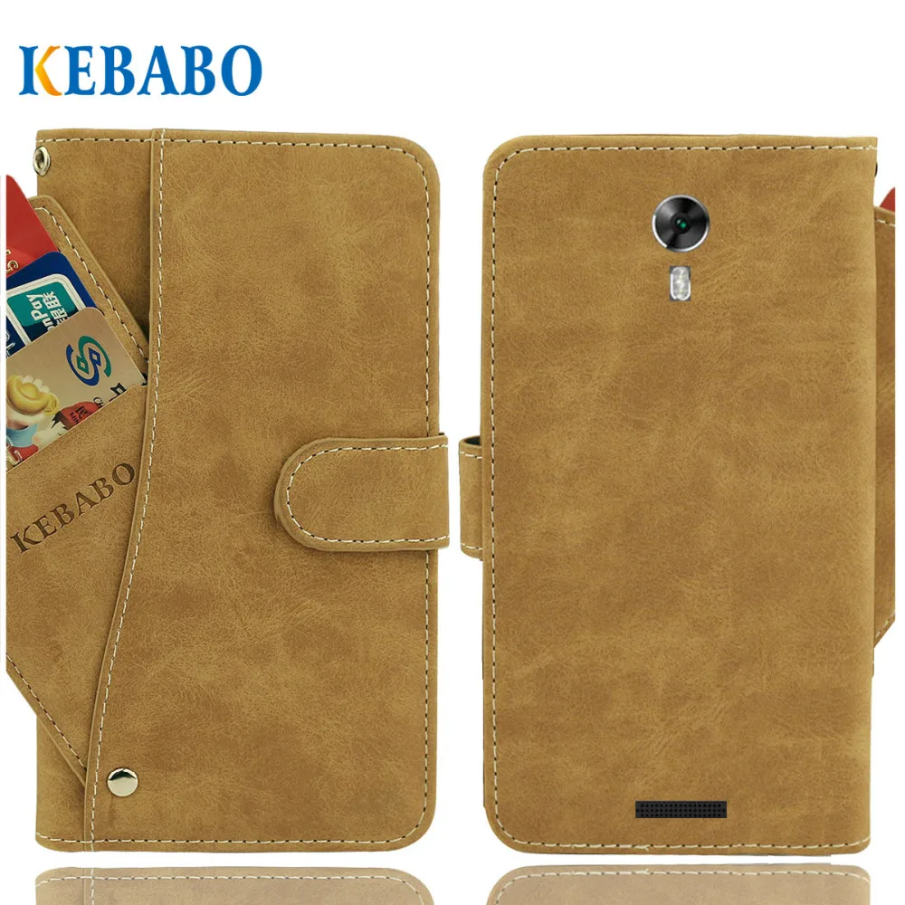 

Vintage Leather Wallet OWN Smart 8 Case 5.2" Flip Luxury 3 Front Card Slots Cover Magnet Stand Phone Protective Bags