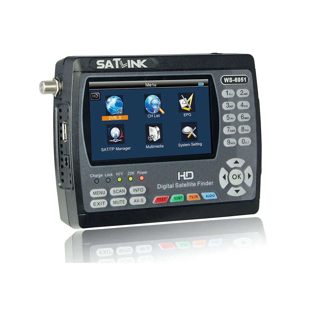 Satlink WS-6951 DVB-S/S2 спутниковый искатель HD с MPEG-2/MPEG-4 и подсветкой 6951 м