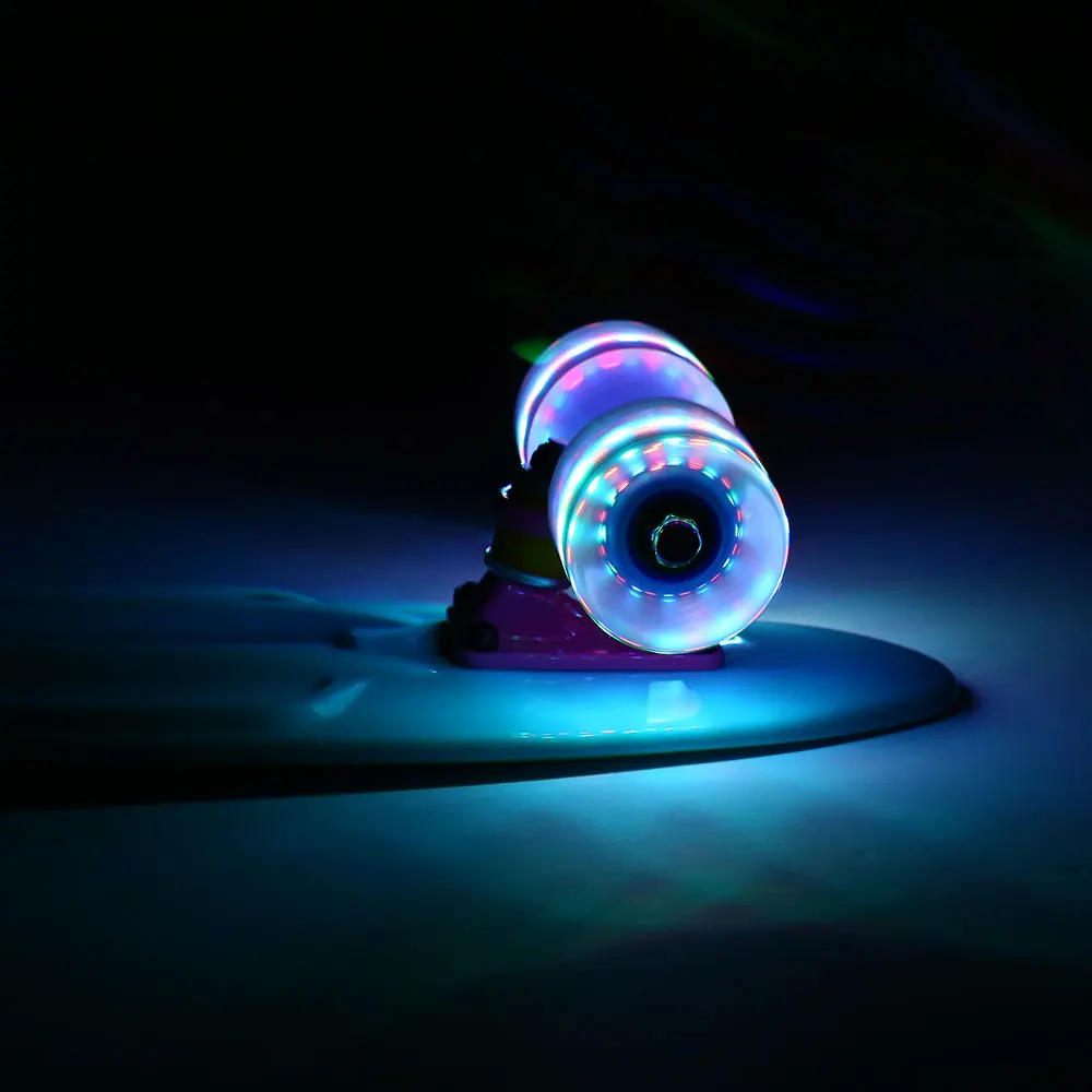 Маленькая рыбка доска в виде банана светодиодный флэш-колесо цветная длинная доска прозрачное колесо скейтборд ПУ колесо