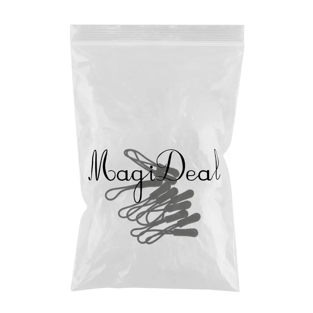 100Pcs Outdoor Camping Backpack No slip Zipper Pull Fit Rope Tag Fixer Zip Cord Zipper Rope Bag Suitcase Clothes Accessory Black