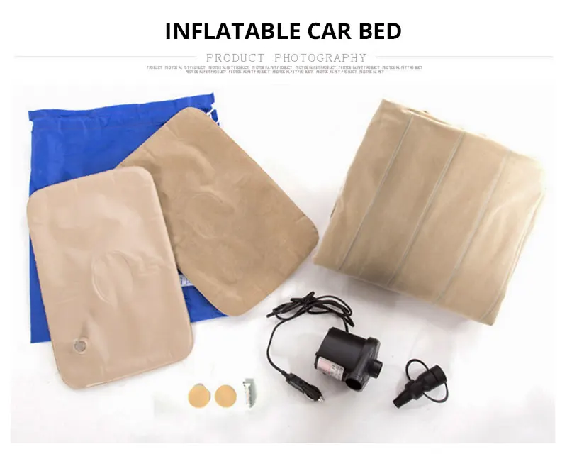 Car Seat Cover Back Set Air Inflatable Bed Universal Auto Mattress Outdoor Travel Soft Bedding Cover Air Pump Pillow Accessories (4)