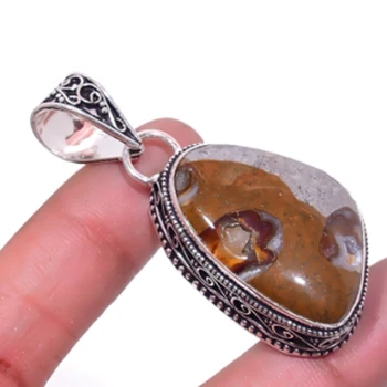 

Turtille Jaspers Pendant Silver Overlay over Copper, USA Size 52mm , P6434