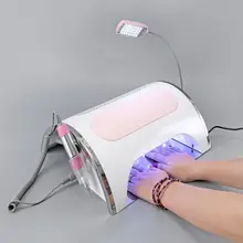 54W Nail LED UV Lamp Vacuum Cleaner Suction Dust Collector 25000RPM Drill Machine Pedicure Remover Polish Tools With Desk Lamp