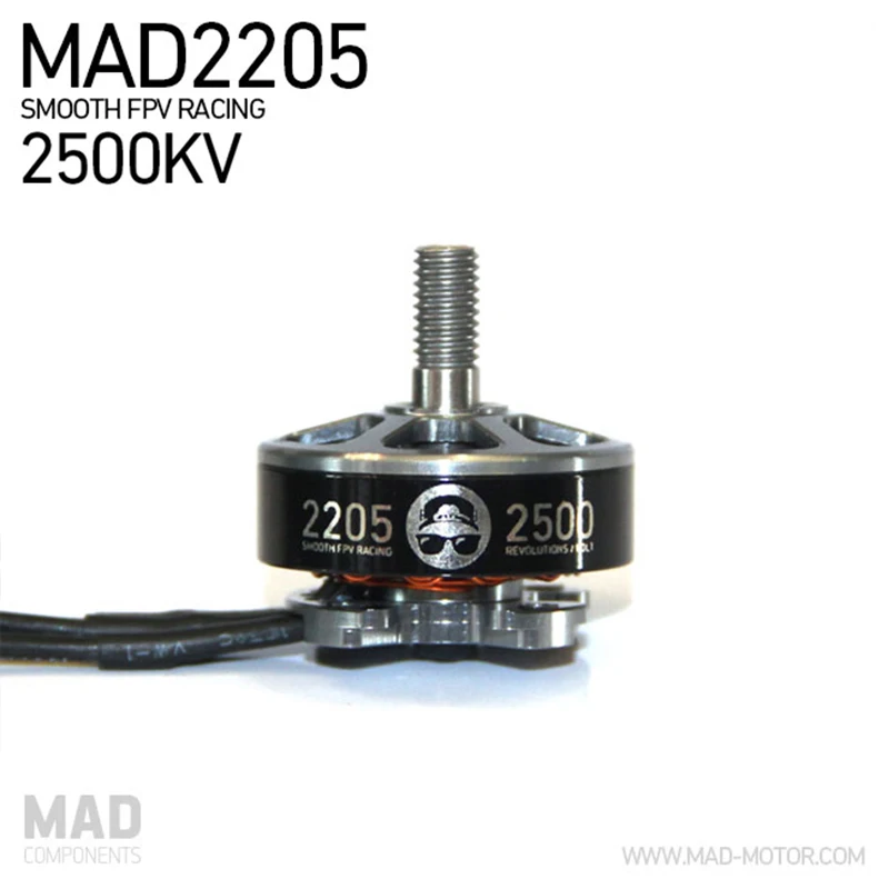 

Бесщеточный двигатель MAD2205 2500 кв для гоночного квадрокоптера FPV и мультикоптера FPV