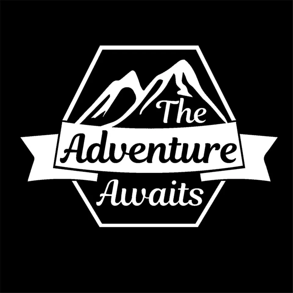 The Adventure Awaits Car Caravan Campervan Motorbike Laptop Vinyl Decal Sticker BlackSilverLaser 1410CM (3)