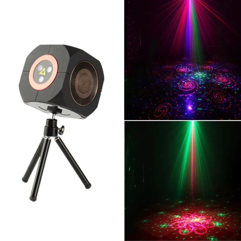 Беспроводной Перезаряжаемый лазерный проектор RGB с Bluetooth-динамиком эффект