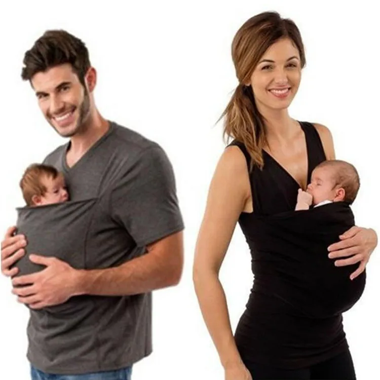 Summer 2018 New Baby Carrier Sling Kangaroo T-Shirt Maternity Baby Carrier Clothes Multifunction Father Mother Tee Shirt M-3XL (17)