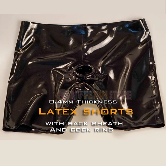 (DM509)Top quality Latex Rubber Shorts with Cock ring and Sheath fetish wear