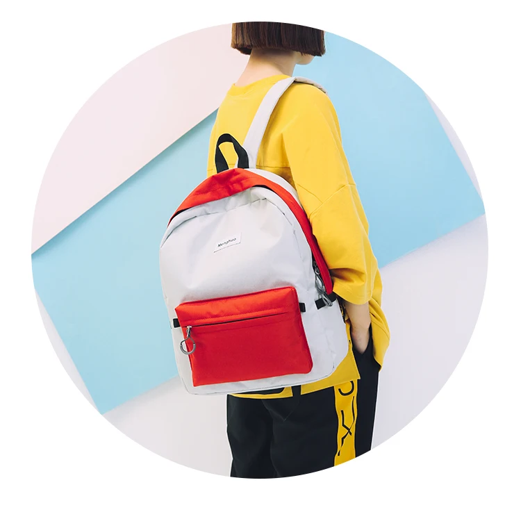 Menghuo Brand New Patchwork Women Backpacks Canvas Backpack Girls Rucksack School Backpacks for College Student Mochila Feminina (13)