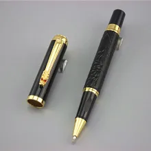 Черный DKW пишущая шариковая ручка школьные офисные канцелярские металлический круглый ролик ручки высокого качества Деловой Подарок Отправить заправку 028