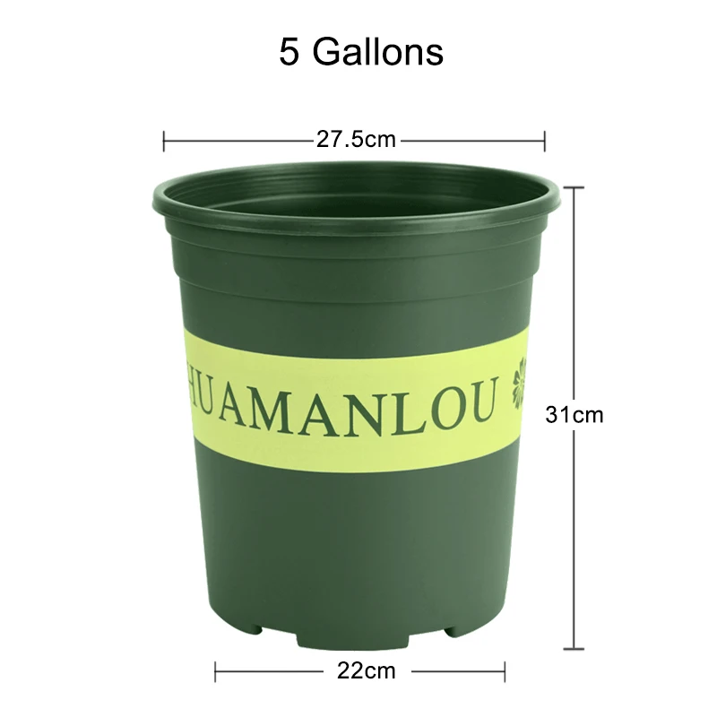 Садоводство высадка пластиковый цветочный горшок галлоновые горшки семейный садовый горшок большой горшок с лотком из небьющегося пластика кассеты для рассады - Цвет: Green