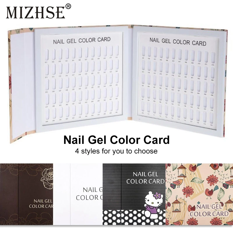 Mizhse Nail Display Book Tips Per Display Color Book Nail Polish Chart Polish Card Board Salon Che Mostra Lo Strumento Per Campioni Di Gel Per Scaffal