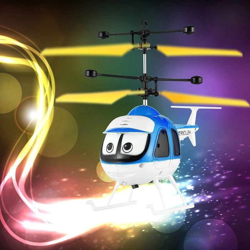 Индуктивная Летающая мультипликационная Радиоуправляемый вертолет, игрушки мини-пульт дистанционного управления Дрон самолет для детей самолет плавающие игрушки мальчик подарок на Рождество