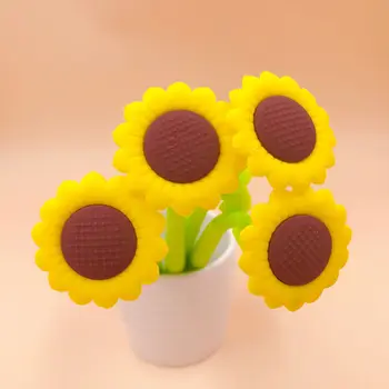 

1pcs Cute Gel Pens Colored Ink sunflower Kawaii Ballpoint School Canetas Boligrafos Gift Stationery Office Supply 0.5mm