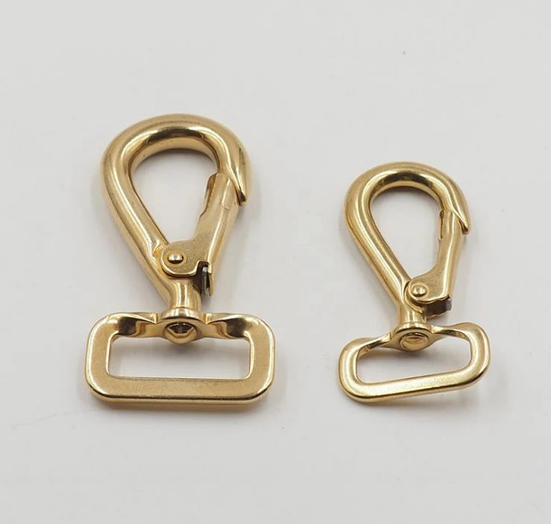

D ring Base Solid Brass Lobster Claw Clasps Buckle Ring Snap Hook Webbing Strapping Dog Collar leather belt diy accessories