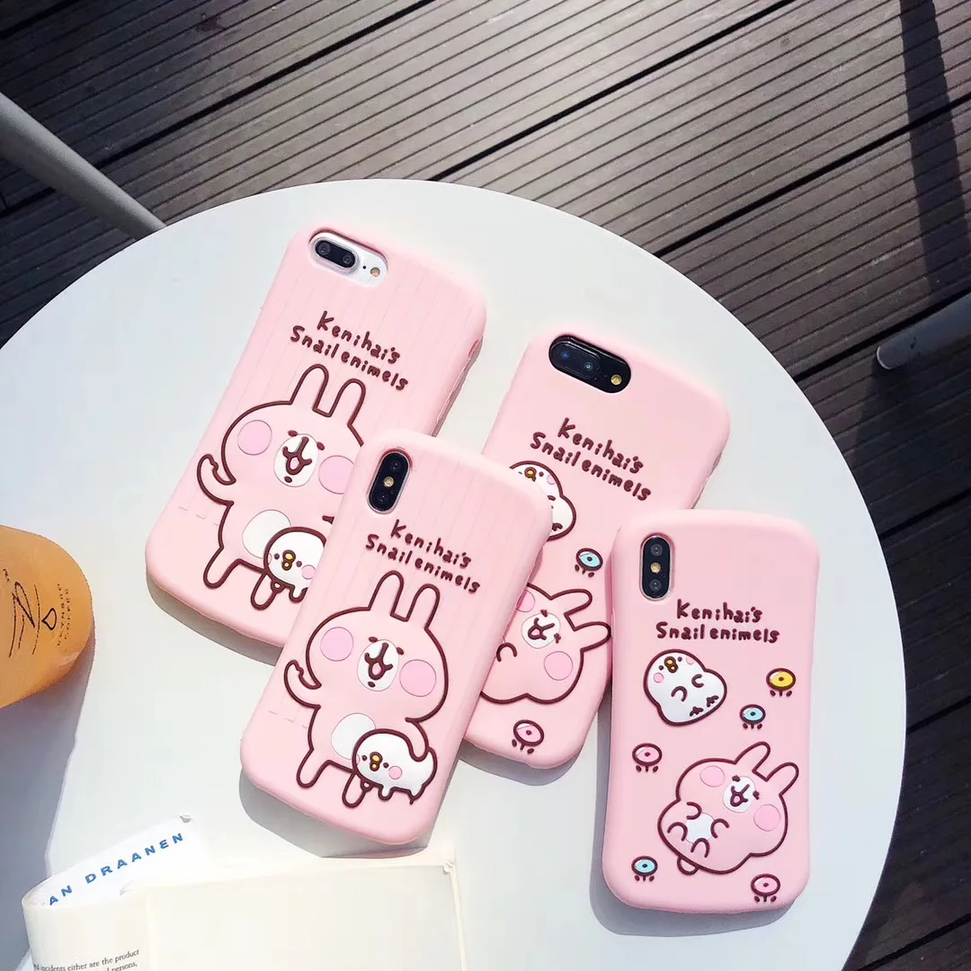 

For iphone X Unicorn case Small waist pink cover For iphone 8 plus soft case For iphone 7 plus 6 6s silicone cover Child rabbit
