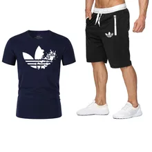 Men's sportswear T-shirt + shorts 2 sets of street casual wear summer new sports shorts gyms fitness sports T-shirt male Men's sportswear T-shirt + shorts 2 sets of street casual wear summer new sports shorts gyms fitness sports T-shirt male