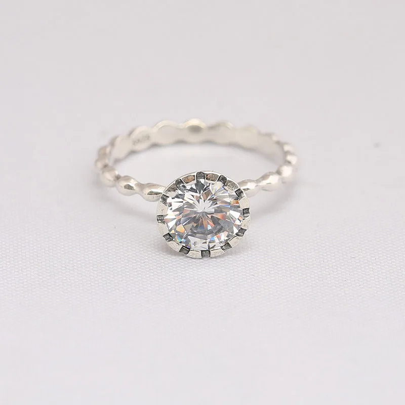 Classic 925 sterling Silver Fairytale Ring And Clear CZ Compatible with European Original Jewelry evil eye necklace