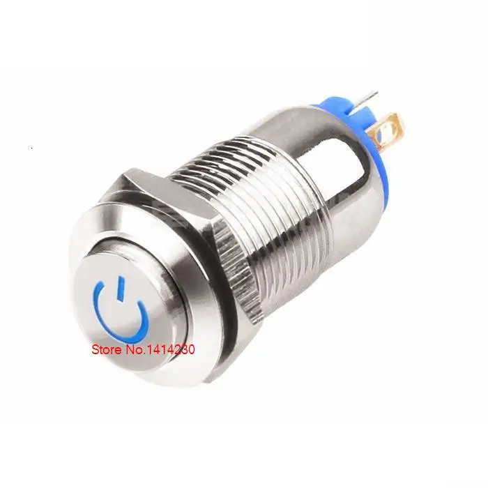 

10PCS 12mm metal push button switch With light self-locking LED lamp switch waterproof