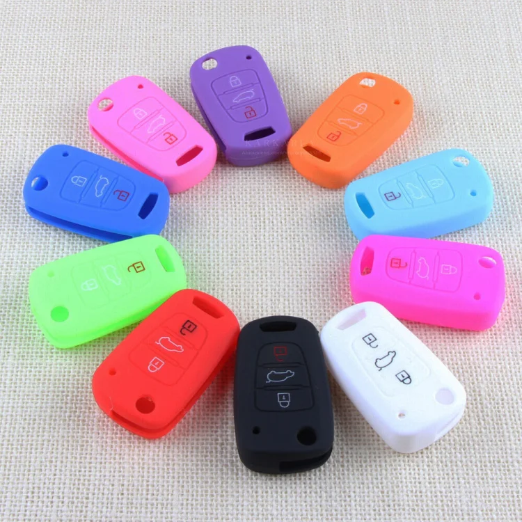 

Silicone Car Keychain For Remote Control For 2012 KIA RIO K2 K5 Sportage R forte CERATO Hyundai solaris verna i30 ix35