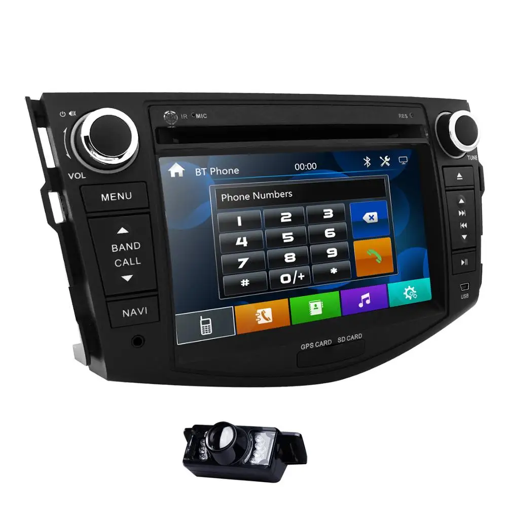

7" Monitor Car DVD GPS BT navigation for Toyota RAV 4 2006-2012 With TPMS OBD2 Steering wheel Free Rear Camera+ 8 G map card
