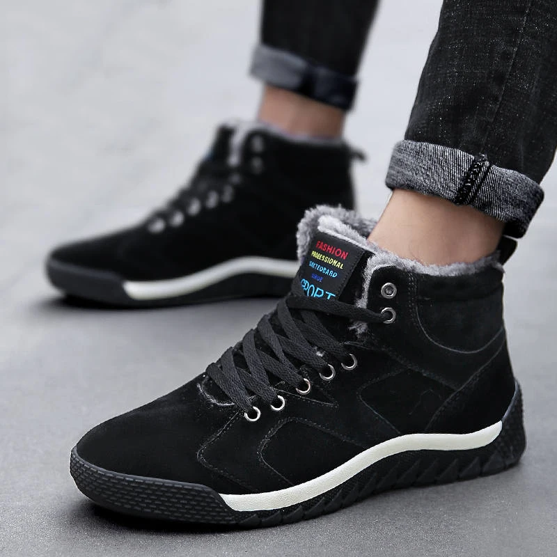 

2019 Winter Boots Men Keep Warm Hard Wearing Breathable Lace Up Big Size Snow Boots Outdoor Working Men Casual Shoes