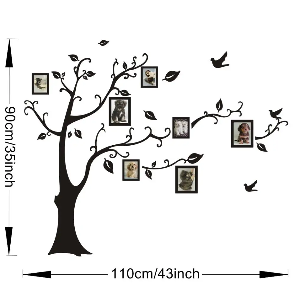 Фоторамка на память дерево Классическая семейная наклейка на стену ZooYoo 2141 декоративная adesivo де parede ПВХ Наклейка на стену