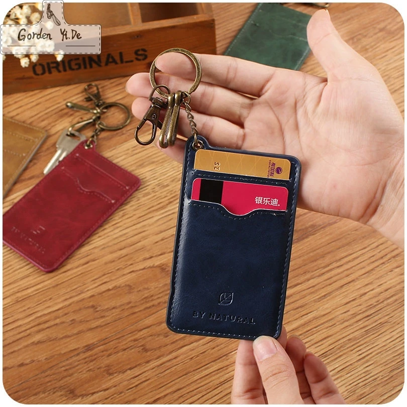 

Bank Credit Card Holders Women Men 2016 PU Neck Strap Card Bus ID Holders Soft PU Leather Identity Badge Lanyard Wholesale