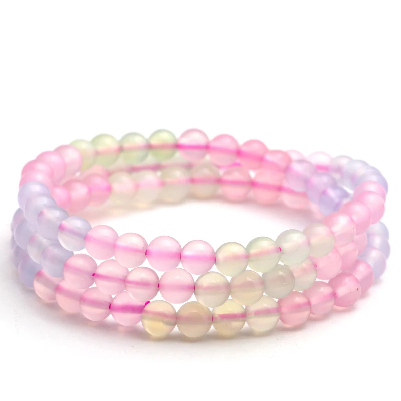 

Pink Colorful Crystal Bracelet Female Candy Color Natural Crystal Multi-layered Grape Handrail
